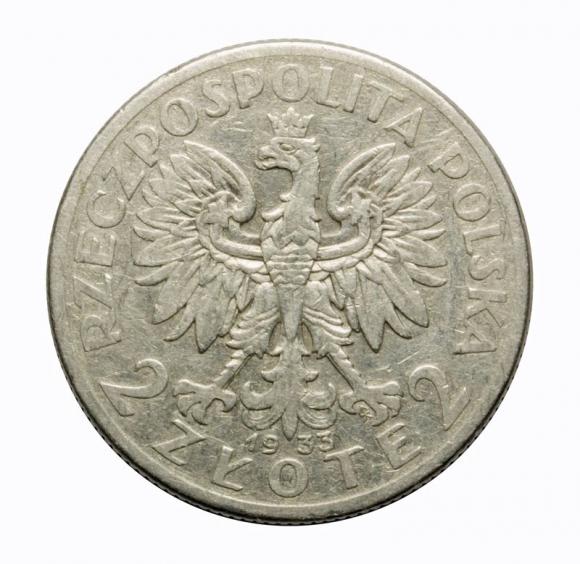 2 zlote 1933 woman's head Second Polish Republic Warsaw (2)