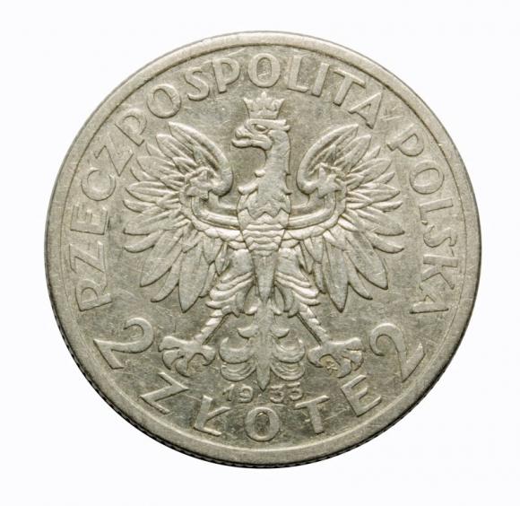 2 zlote 1933 woman's head Second Polish Republic Warsaw (2)