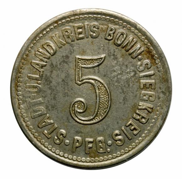5 pfennig 1918 Bonn Rhineland (1)