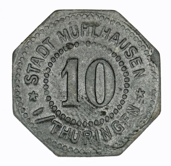 10 pfennig 1917 Muhlhausen Saxony (1)