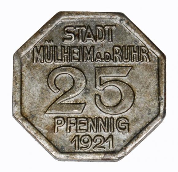 25 pfennig 1921 Mulheim a.d. Ruhr Rhineland (1)