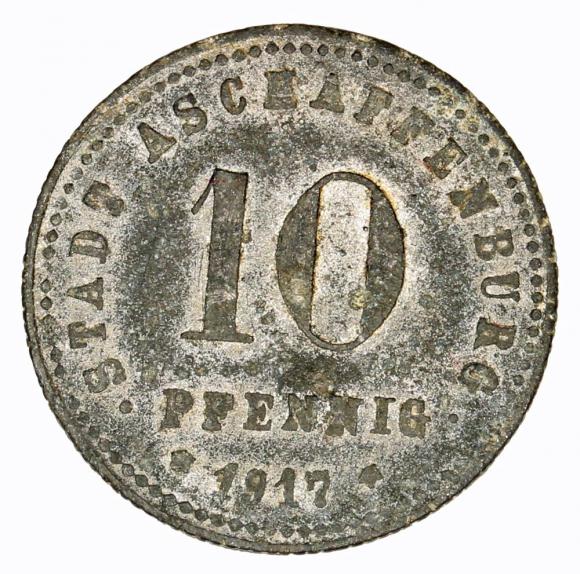 10 pfennig 1917 Aschaffenburg Bavaria