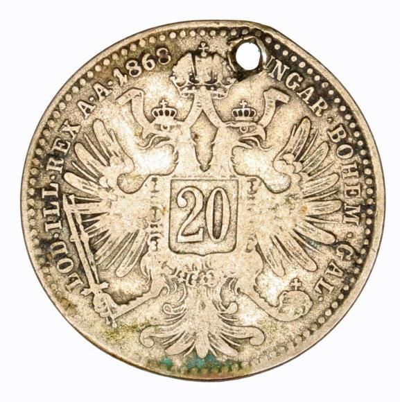20 kreuzer 1868 Franz Joseph I Austria