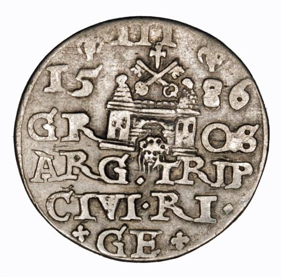 3 groschen 1586 Stephen Bathory Riga