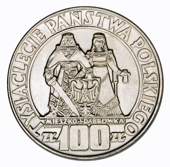 100 zlotych 1966 Mieszko and Doubravka Polish People's Republic Warsaw (2)