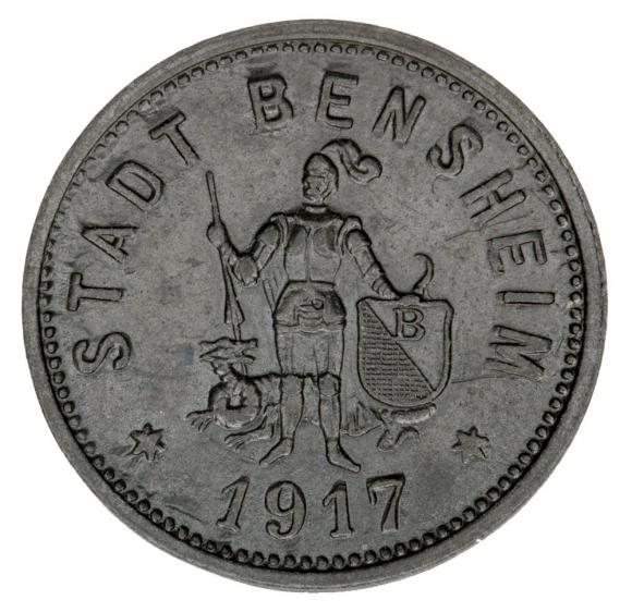50 pfennig 1917 Bensheim Hesse