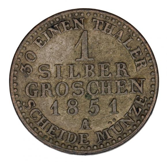 1 silver groschen 1850 Frederick William IV Germany Prussia Berlin A