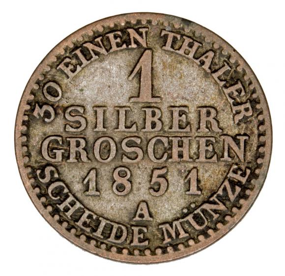 1 silver groschen 1851 Frederick William IV Germany Prussia Berlin A