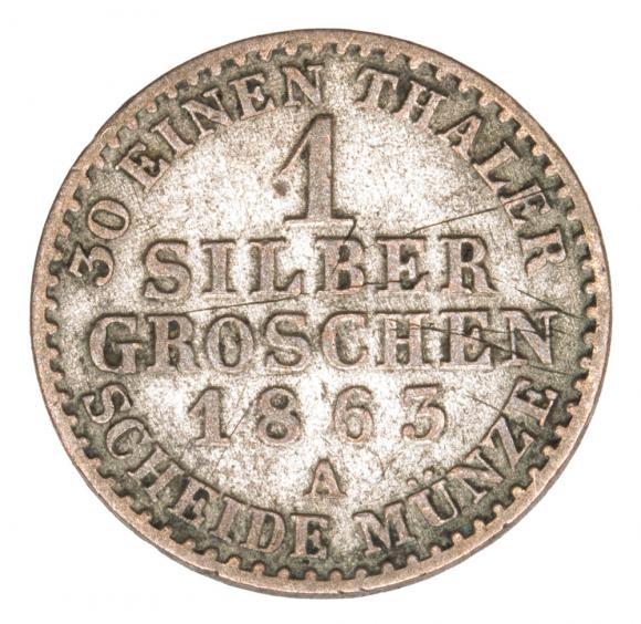 1 silver groschen 1863 Wilhelm I Hohenzollern Germany Prussia Berlin A