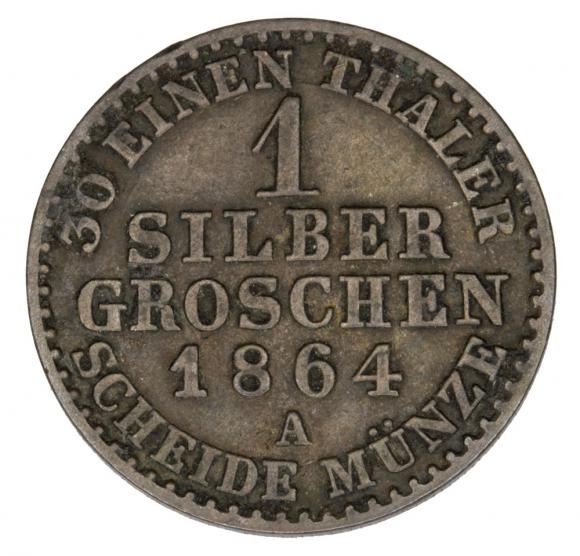 1 silver groschen 1864 Wilhelm I Hohenzollern Germany Prussia Berlin A (2)