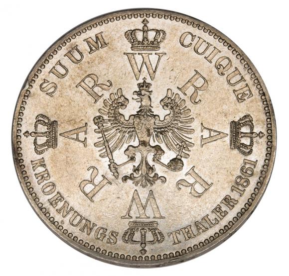 Thaler 1861 Wilhelm I Hohenzollern Prussia Berlin (2)