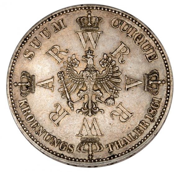 Thaler 1861 Wilhelm I Hohenzollern Prussia Berlin (2)