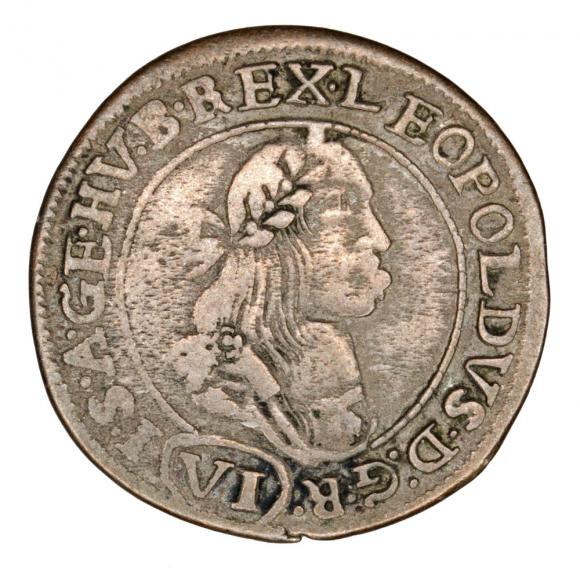 6 kreuzer 1673 Leopold I Hungary Kremnica