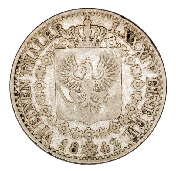 1/6 thaler 1842 Frederick William IV Prussia Dusseldorf D
