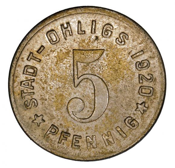 5 pfennig 1920 Ohligs Rhineland (2)