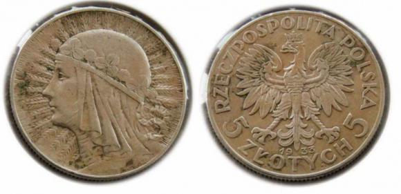5 złotych 1933 Głowa Kobiety (1)