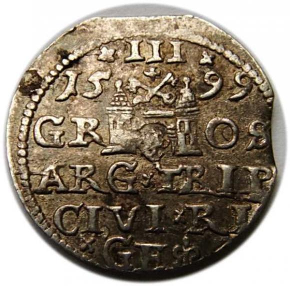 Trojak 1599 Zygmunt III Waza Ryga (2)