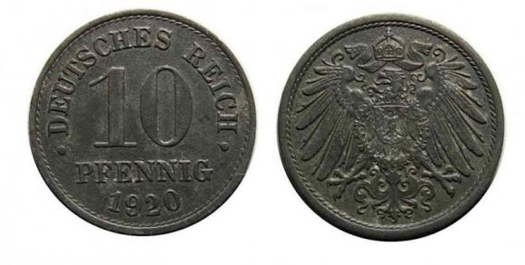 10 fenigów 1920 Republika Weimarska (1)