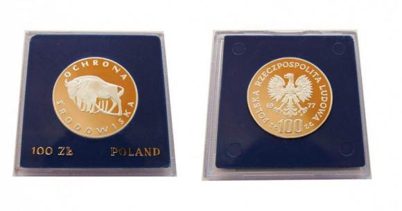 100 złotych 1977 Żubr Ochrona Środowiska srebro (1)