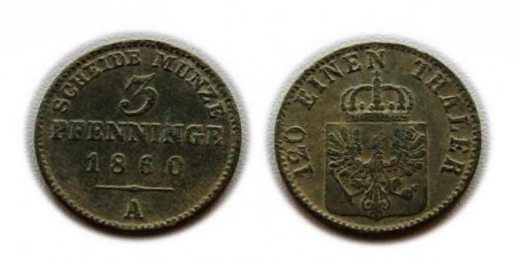 3 fenigi 1861 Prusy Berlin (1)