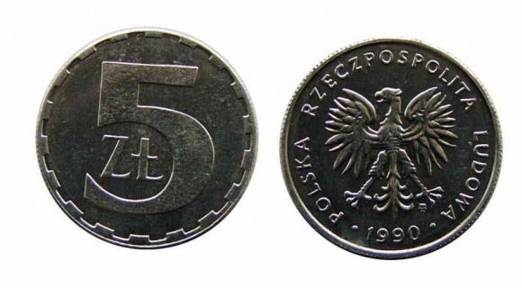 5 złotych 1990 PRL Warszawa (1)
