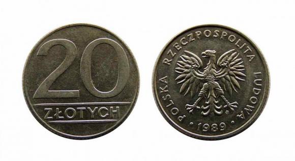 20 zlotych 1989 Polish People's Republic Warszawa