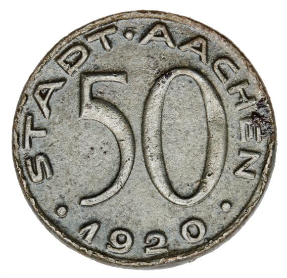 50 pfennig 1920 Aachen Rheinland