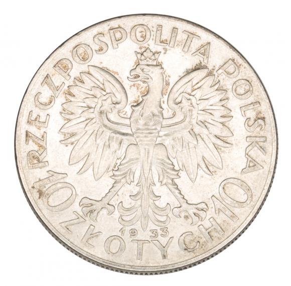 10 zlotych 1933 Woman's head II RP Warsaw (2)
