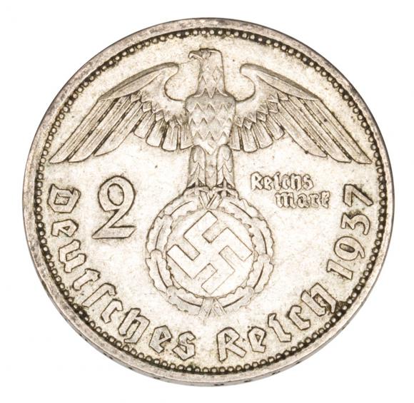 2 mark 1937 Paul von Hindenburg / swastika Germany Berlin A