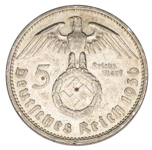 5 mark 1936 Paul von Hindenburg / Prussian eagle Germany Berlin A