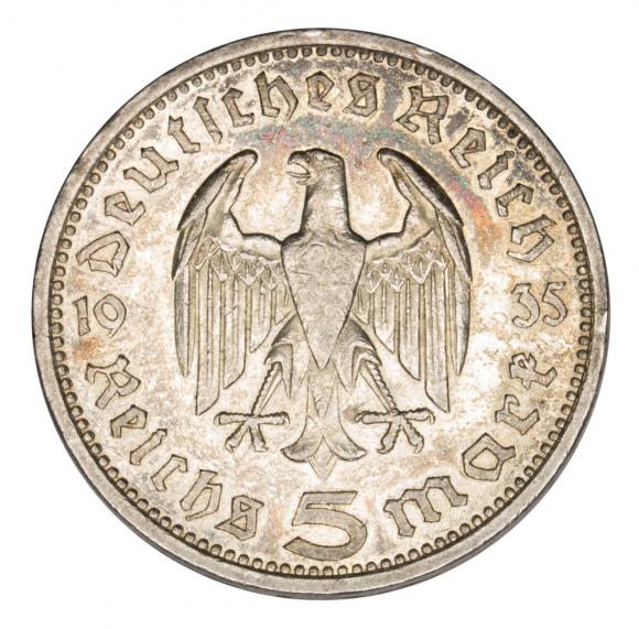 5 mark 1935 Paul von Hindenburg / Prussian eagle Germany Berlin A (2)