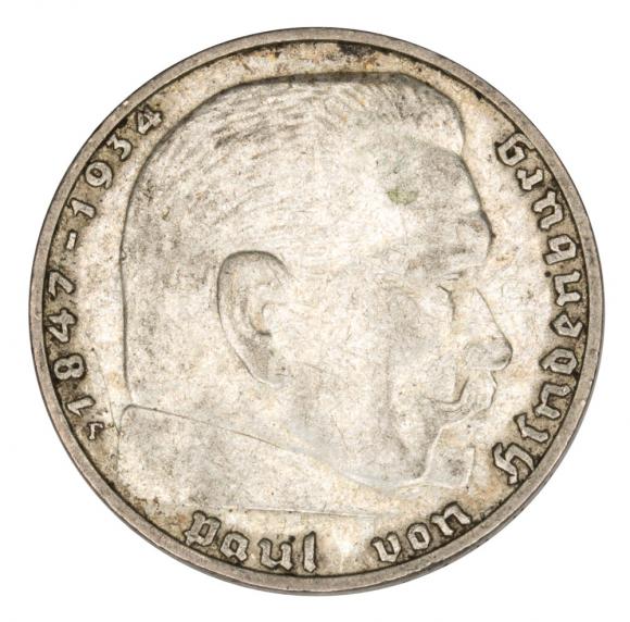 2 mark 1937 Paul von Hindenburg / Prussian eagleGermany Stuttgart F (1)