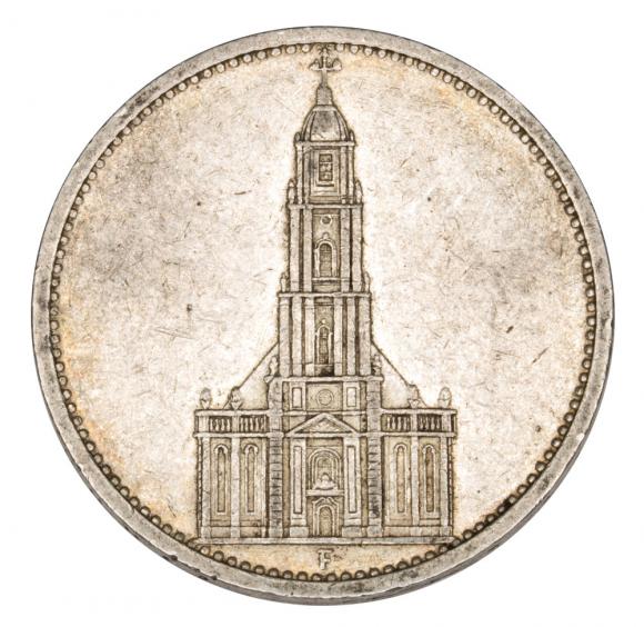 5 mark 1934 Paul von Hindenburg / Prussian eagle Germany Stuttgart F (1)