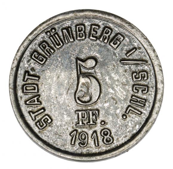 5 pfennig 1918 Zielona Gora / Grunberg