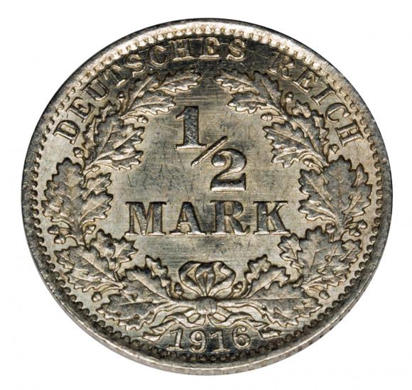 1/2 mark 1916 A Wilhelm II Germany Berlin (1)