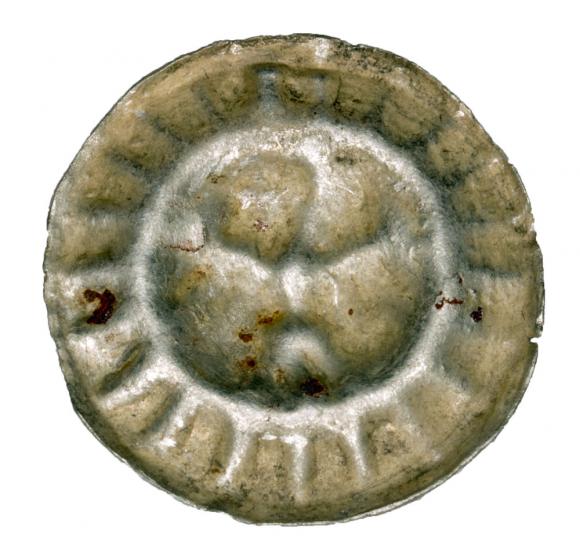 Brakteat eagle with radiant lines around Frederick II Germany Brandenburg Havelberg (1)