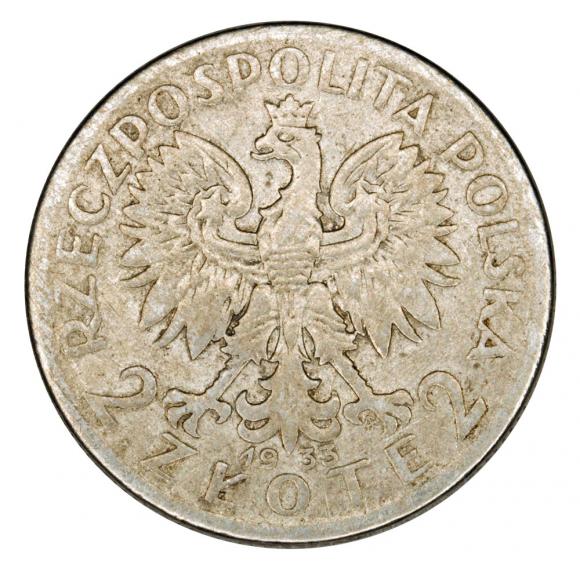2 zlote 1933  Woman's Head Second Polish Republic Warsaw (2)