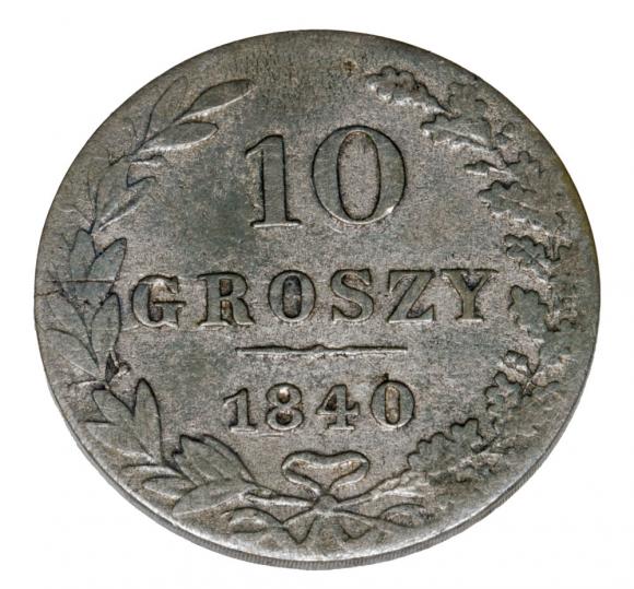 10 Groschen 1840 Nicholas I Polish Kingdom Warsaw (2)