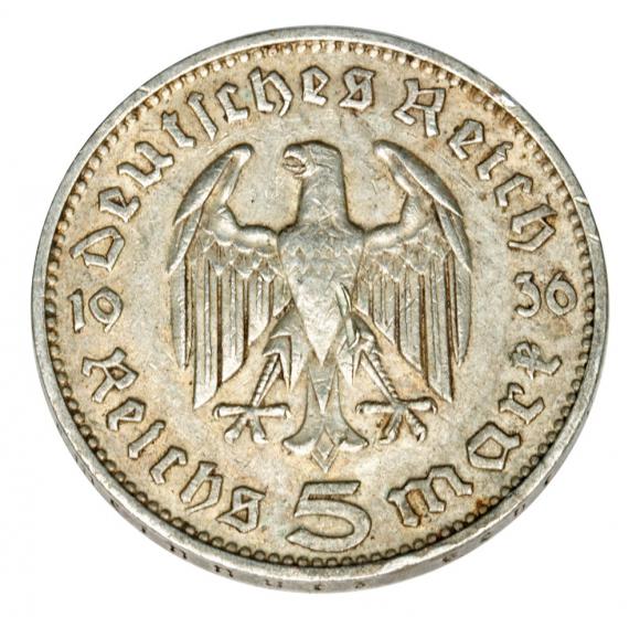 5 mark 1936 J Germany Hamburg
