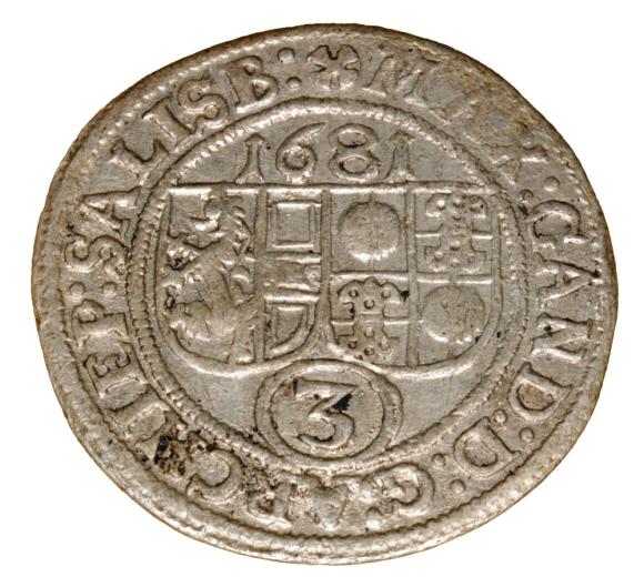3 kreuzer 1681 Max Gandolf von Kuenburg Austria Salzburg