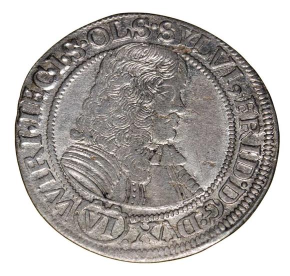 6 kreuzer 1674 Silvius II Frederick Duchy of Olesnica (1)