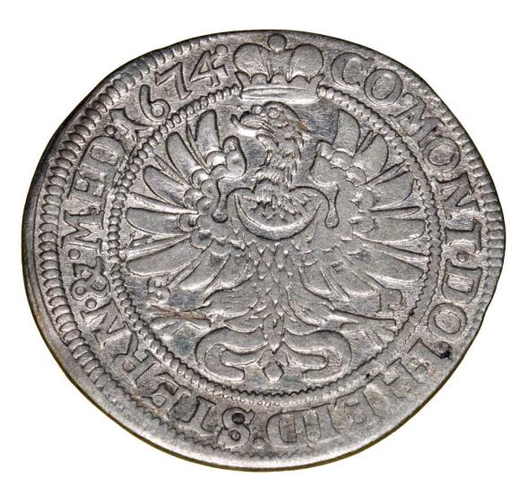 6 kreuzer 1674 Silvius II Frederick Duchy of Olesnica (2)