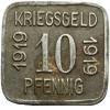 mini: 10 pfennig 1919 Zielona Gora Grunberg (1)