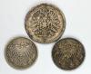 mini: Set of 3 coins: 1 mark 1875 D, 1/2 mark 1905 A, 1/2 mark 1906 D Germany (2)