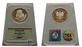 500 zlotych 1986 Owl with young owls