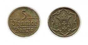 Picture for: 5 fenigów 1923 Wolne Miasto Gdańsk