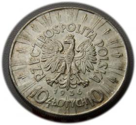 Picture 2 for: 10 złotych 1936 Józef Piłsudski Warszawa