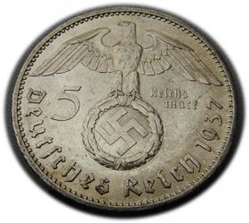 Picture 2 for: 5 marek 1937 Paul von Hindenburg / swastyka Berlin