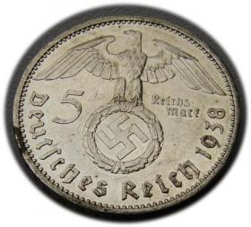 Picture 2 for: 5 marek 1938 Paul von Hindenburg / swastyka Berlin