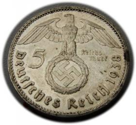 Picture 2 for: 5 marek 1938 Paul von Hindenburg / swastyka Drezno